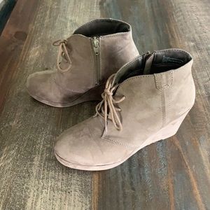 Taupe Suede Ankle Booties